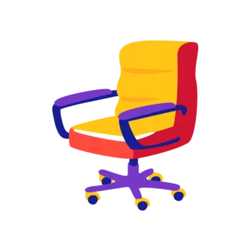 a red and yellow office chair