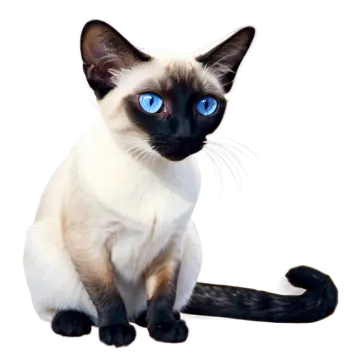 a black and white cat with blue eyes