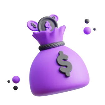 a purple crown sitting on top of a bag