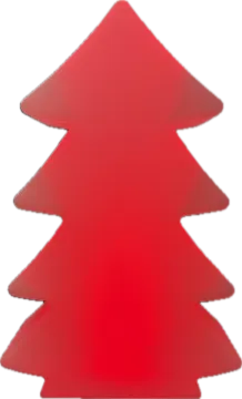 a red christmas tree on a white background