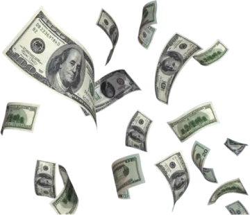 a pile of money falling from the sky