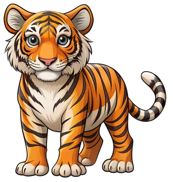 a tiger on a white background