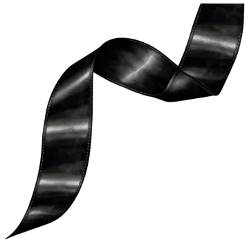 a black ribbon on a white background