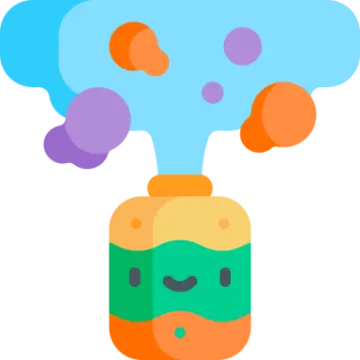 an illustration of a bottle filled with bubbles