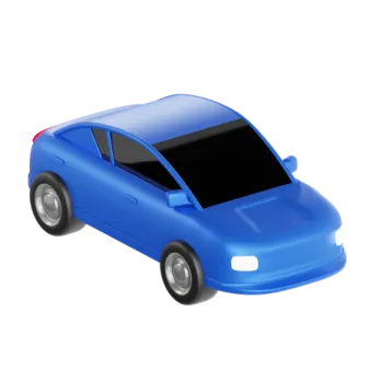a blue car on a white background