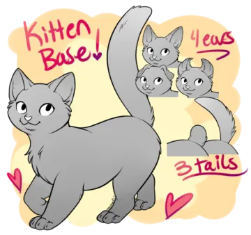 a drawing of two kittens, one is grey and the other is gray