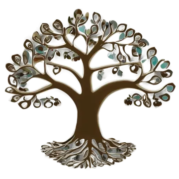 a tree with swirls and leaves on it