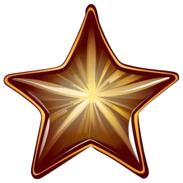 a golden star on a white background