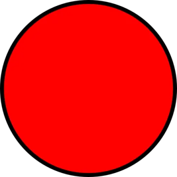 a red circle on a white background