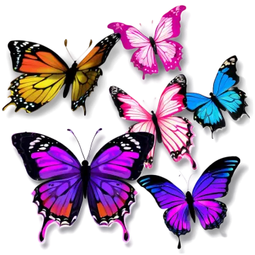 a group of colorful butterflies