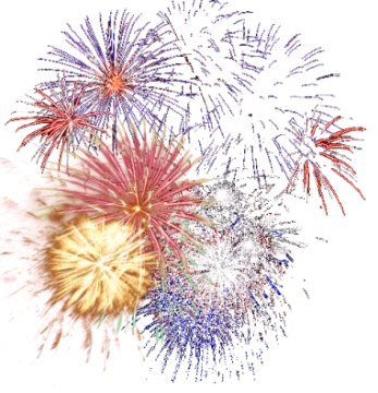 a bunch of colorful fireworkss