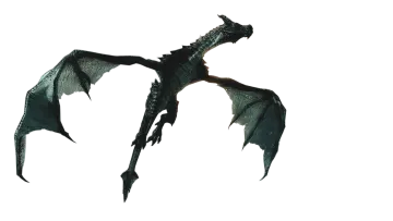 a black dragon flying through the air