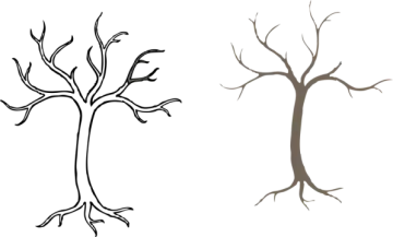 a drawing of a tree with no leaves