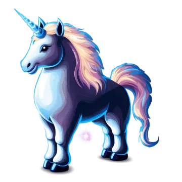 an illustration of a unicorn with long manes