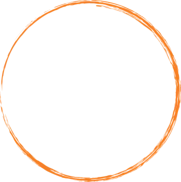 a circle drawn with brown paint on white background