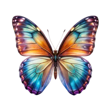 a colorful butterfly on a white background