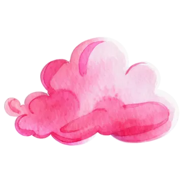 a watercolor painting of a pink cloud