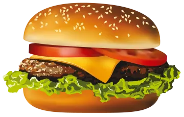 a big hamburger on a white background