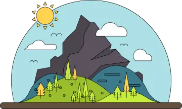 a mountain with trees and mountains in the background