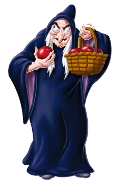 a cartoon character with an apple in his hand
