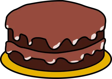 a chocolate cake on a yellow plate