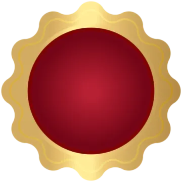 a red and gold medal