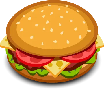 a hamburger on a white background