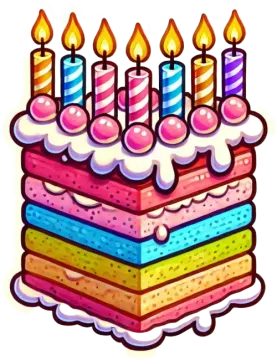 a birthday cake with candles