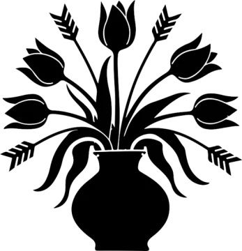 a vase with flowers in it