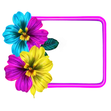 a frame with colorful flowers on it