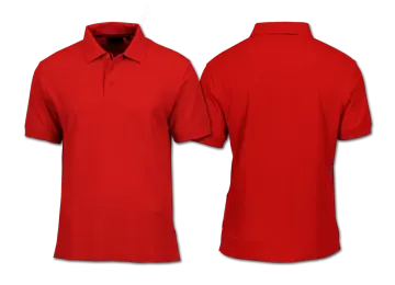 a red polo shirt on a white background