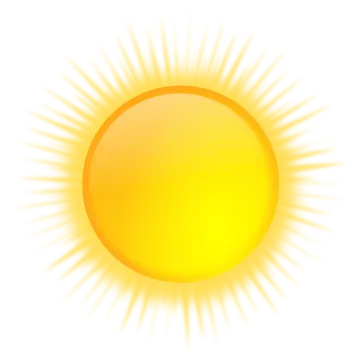 a yellow sun on a white background