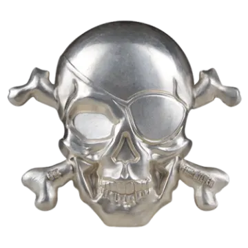 a skull and crossbones on a white background
