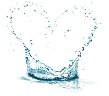 a heart made out of water