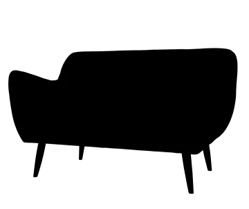 a black and white silhouette of a chair