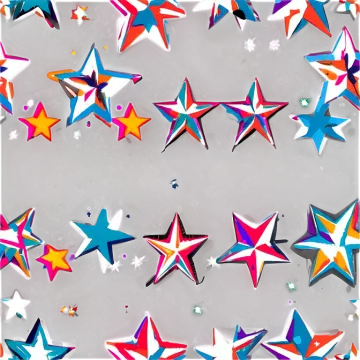 a group of colorful stars on a white background