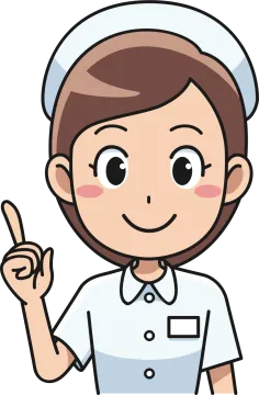 a nurse pointing at the camera