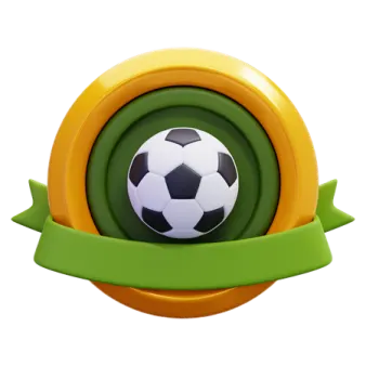 a soccer ball with a green ribbon around it