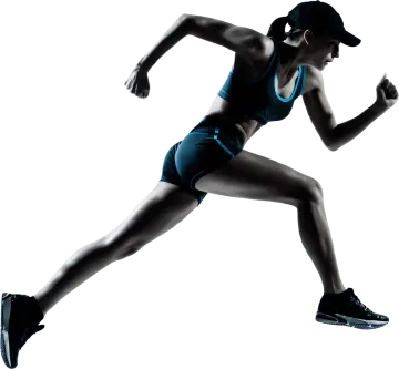 the woman is running