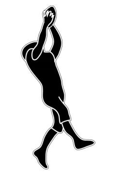 a black and white silhouette of a basketball player