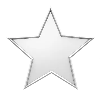 a silver star on a white background