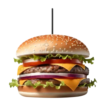 a hamburger on a white background