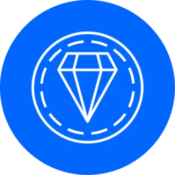 the diamond logo on a blue circle
