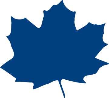 a blue maple leaf