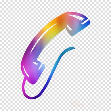 a colorful phone icon on a transparent background