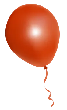 a red balloon with a string attached to it