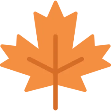 an orange maple leaf