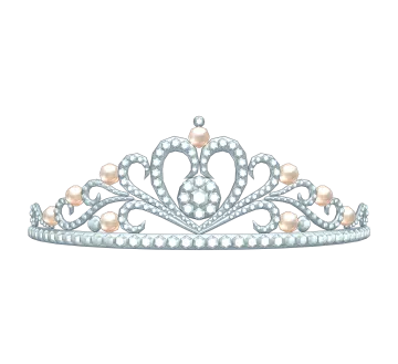 a tia with pearls and diamonds
