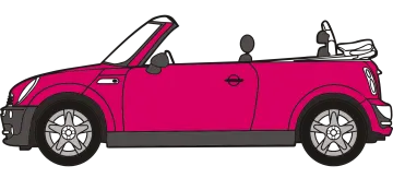 a red car with the top down