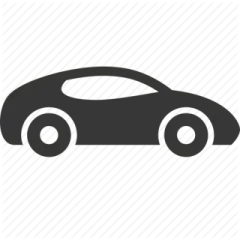 a black and white icon of a car